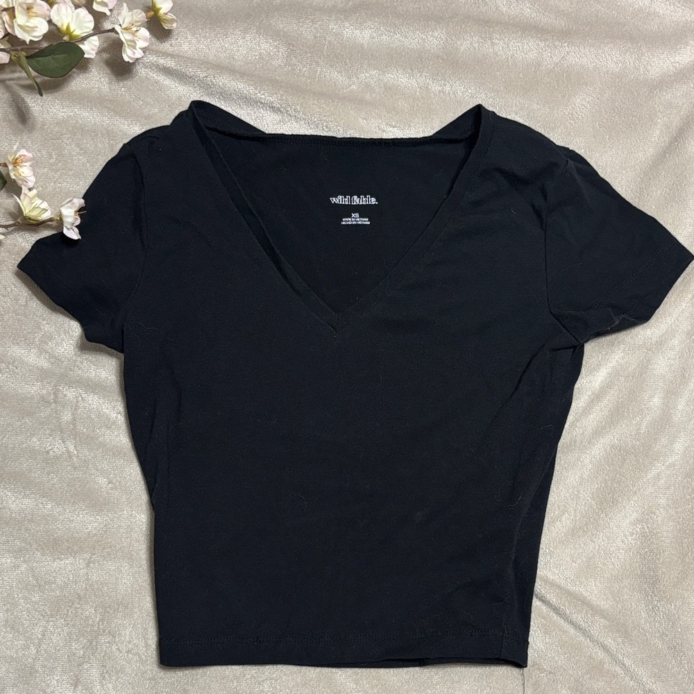 wild fable cropped v-neck tshirt